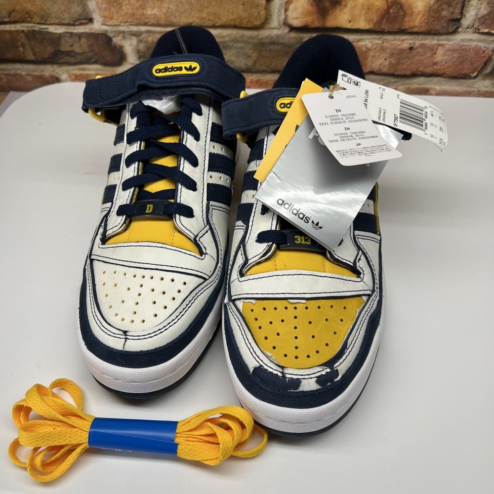 Mens 10.5 adidas Snipes x Forum 84 Low 313 Day Detroit IF7987 Maize & Blue